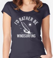 Time Is Precious Windsurfing Windsurfer T-Shirt - Cool Funny Nerdy Humor Statement Graphic Image Quote Tee Shirt Gift Women's Fitted Scoop T-Shirt