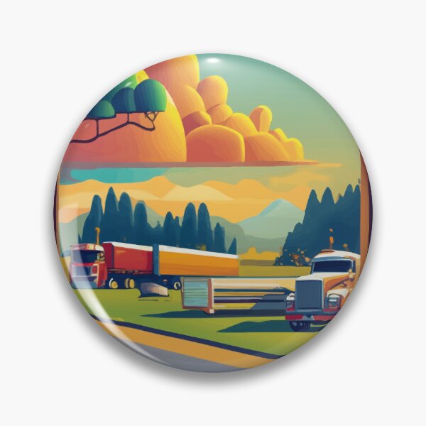 Item preview, Serene Freight Truck Rest Stop Scene designed and sold by NiftyWrx.