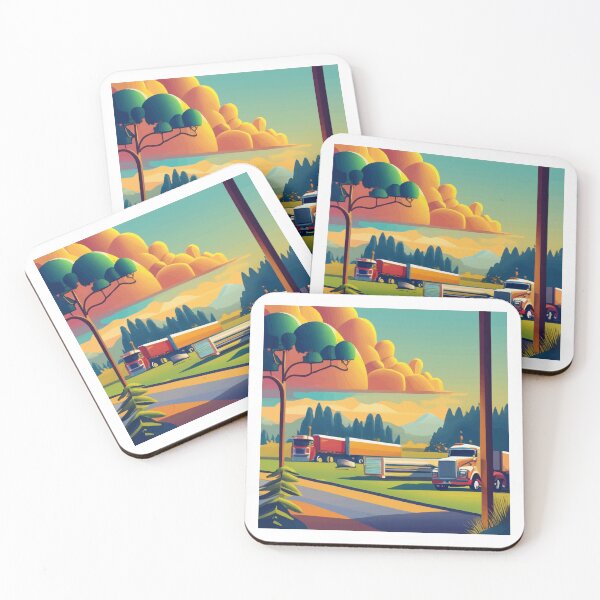 Item preview, Serene Freight Truck Rest Stop Scene designed and sold by NiftyWrx.