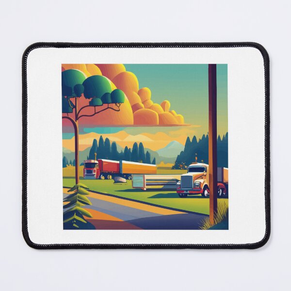 Item preview, Serene Freight Truck Rest Stop Scene designed and sold by NiftyWrx.