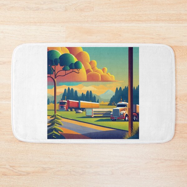 Item preview, Serene Freight Truck Rest Stop Scene designed and sold by NiftyWrx.