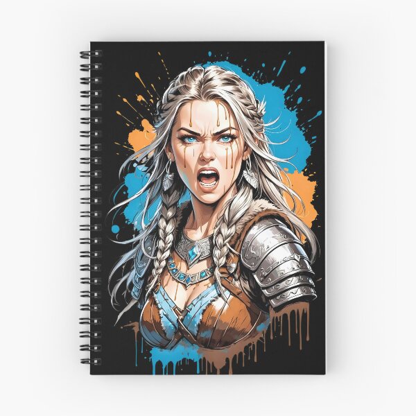 Item preview, Lagertha Lothbrok Viking Shieldmaiden retro vintage splash art designed and sold by BorgSpareParts.