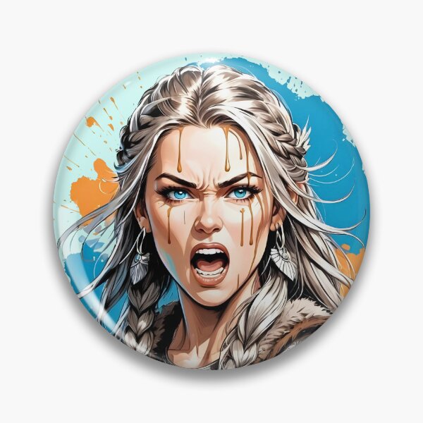 Item preview, Lagertha Lothbrok Viking Shieldmaiden retro vintage splash art designed and sold by BorgSpareParts.