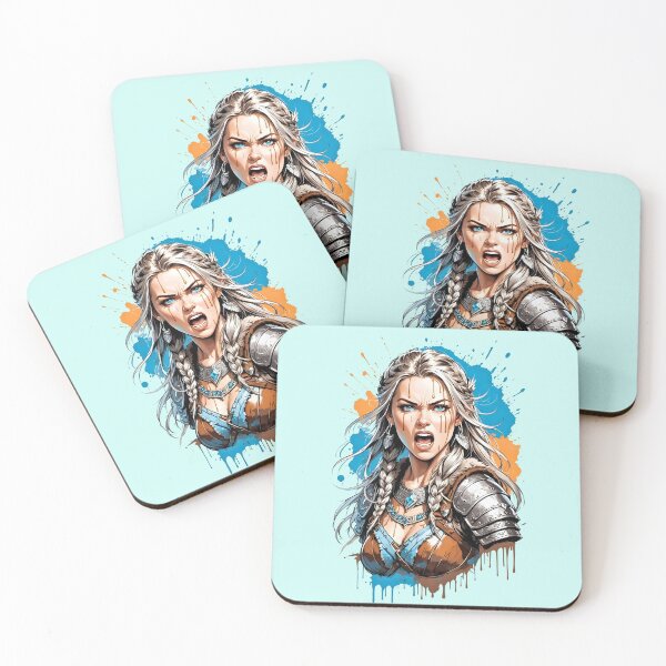 Item preview, Lagertha Lothbrok Viking Shieldmaiden retro vintage splash art designed and sold by BorgSpareParts.