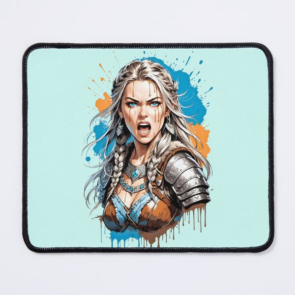 Item preview, Lagertha Lothbrok Viking Shieldmaiden retro vintage splash art designed and sold by BorgSpareParts.