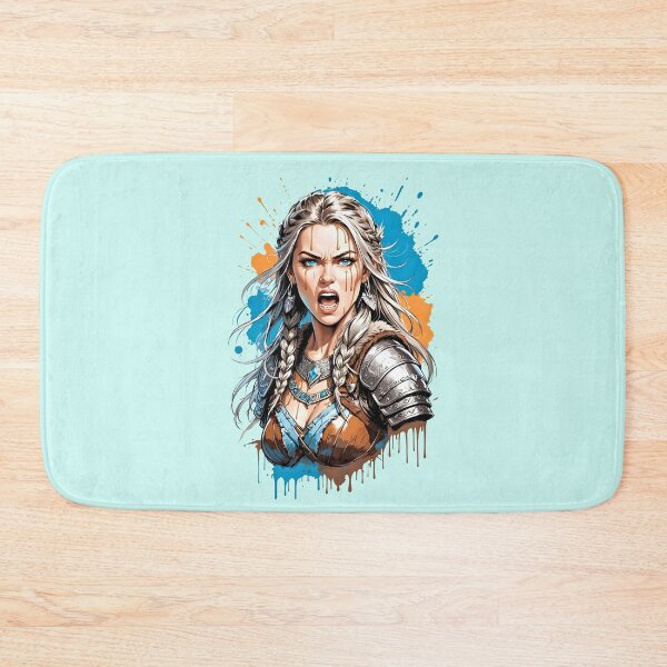 Item preview, Lagertha Lothbrok Viking Shieldmaiden retro vintage splash art designed and sold by BorgSpareParts.