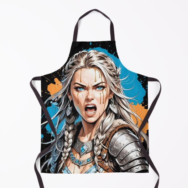 Item preview, Lagertha Lothbrok Viking Shieldmaiden retro vintage splash art designed and sold by BorgSpareParts.