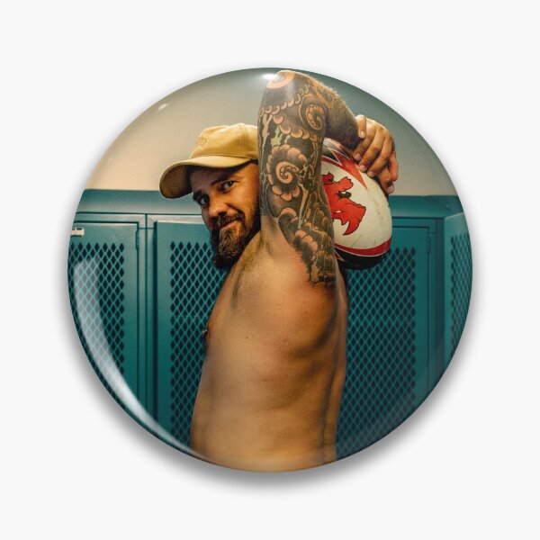 Item preview, Bearded Man in Locker Room with Rugby Ball designed and sold by Micah Kafka.