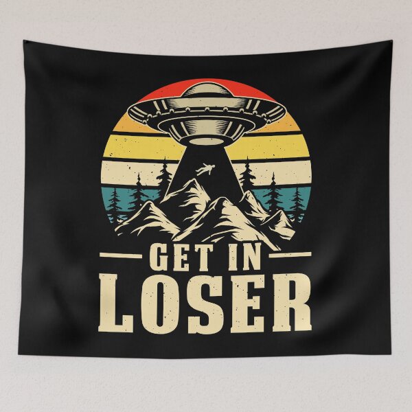 Item preview, Vintage Alien UFO Abduction Retro GET IN LOSER, Funny Aliens Design gift designed and sold by ArtByKatti.