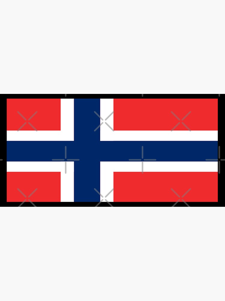 Thumbnail 3 of 3, Sticker, Norge Flag Norsk flagg designed and sold by Odinist.