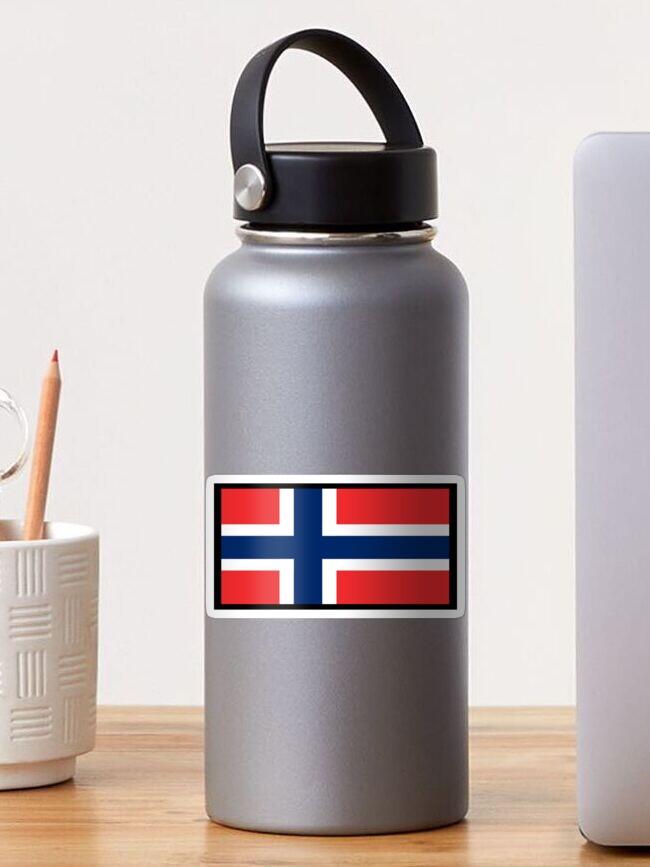 Thumbnail 1 of 3, Sticker, Norge Flag Norsk flagg designed and sold by Odinist.
