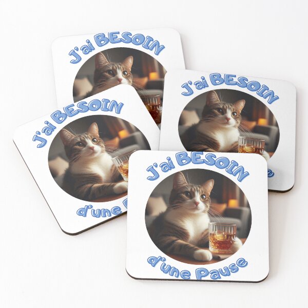 Item preview, I need a break _ cat drinking whiskey designed and sold by Krea-kassandra.
