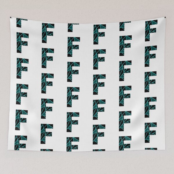 Item preview, Monogram F With Neon Blue Abstract Lines designed and sold by Coffee Lifestyle.
