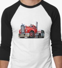 Cartoon retro semi truck Men's Baseball ¾ T-Shirt