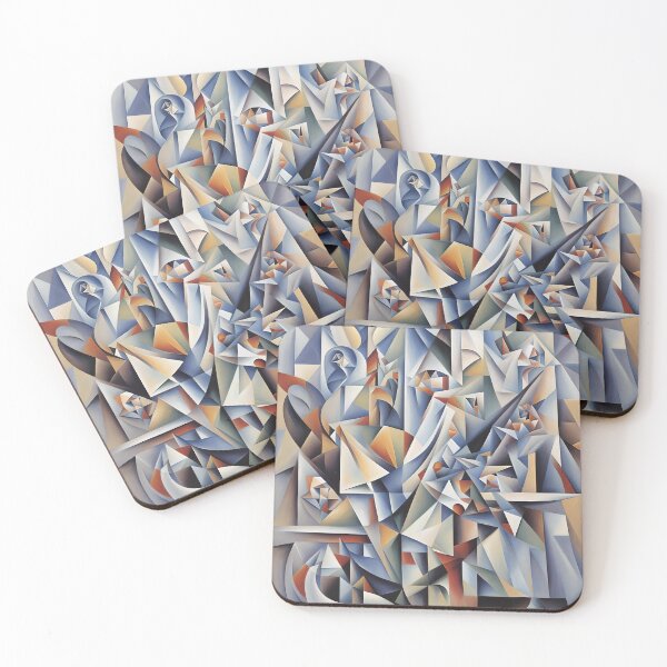 Item preview, Euclidean Abstract Cubism In Blue Tones 2 designed and sold by taiche.