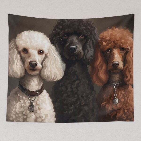 Item preview, Three Poodles Artwork, Poodle Art, Poodles Print designed and sold by Bohospiritart.