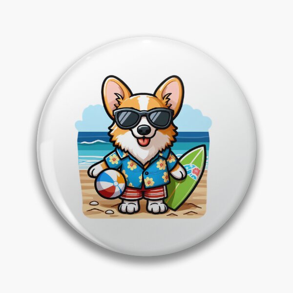Item preview, Cocky Corgi: Beach Ken Vibes designed and sold by EpicPaws.