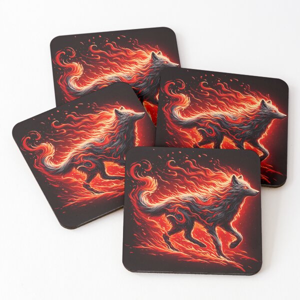 Item preview, Black and Red Lava Fire Wolf, Ai Generated Art  designed and sold by ACC .