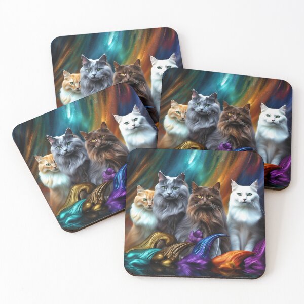 Item preview, Abstract, Colorful Cat Art, Rainbow Cats, Cat Lovers, Cat Print designed and sold by Bohospiritart.