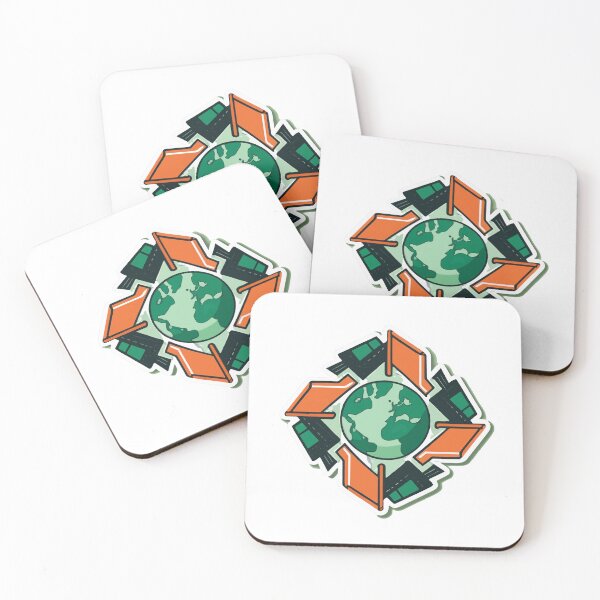 Item preview, Geometric Garbage Trucks and Recycling Symbol Art designed and sold by NiftyWrx.