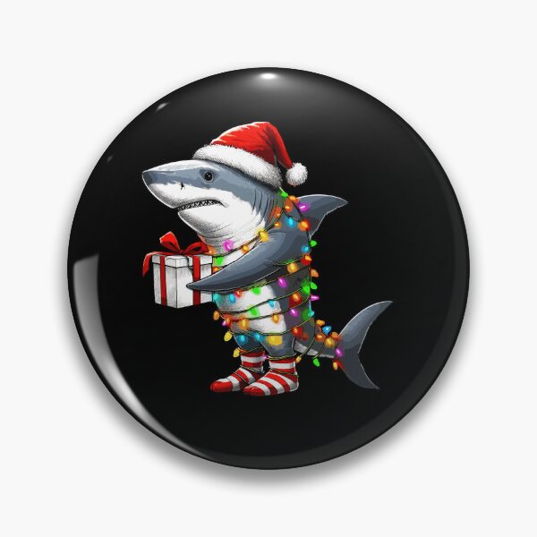 Item preview, Shark Wearing Santa Hat, Holding A Present Box Xmas designed and sold by Artistoos.