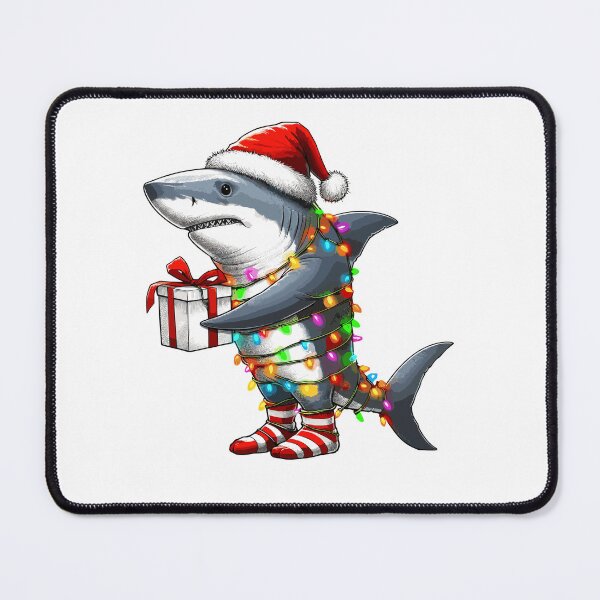 Item preview, Shark Wearing Santa Hat, Holding A Present Box Xmas designed and sold by Artistoos.