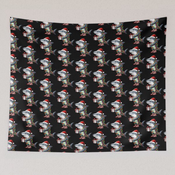 Item preview, Shark Wearing Santa Hat, Holding A Present Box Xmas designed and sold by Artistoos.