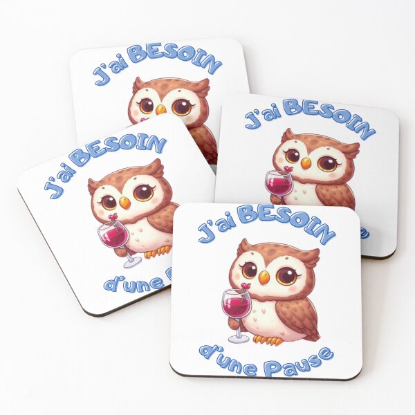 Item preview, I need a break _ owl that sees a glass of wine designed and sold by Krea-kassandra.