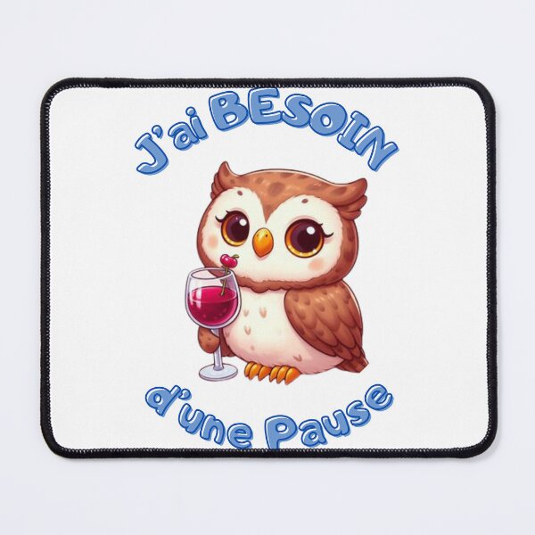 Item preview, I need a break _ owl that sees a glass of wine designed and sold by Krea-kassandra.