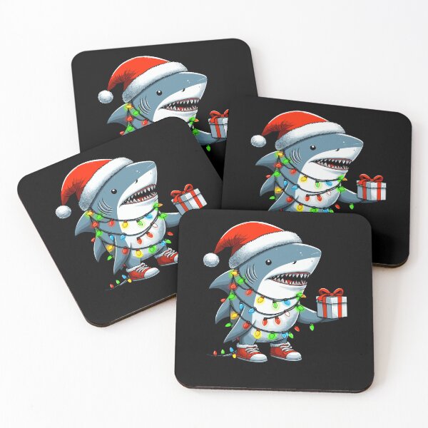 Item preview, Shark Wearing Santa Hat, Holding A Present Box Xmas designed and sold by Artistoos.