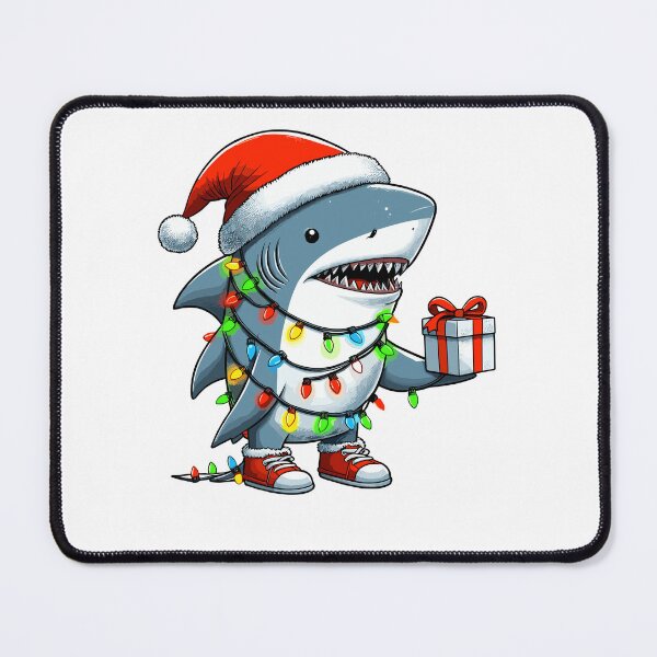 Item preview, Shark Wearing Santa Hat, Holding A Present Box Xmas designed and sold by Artistoos.