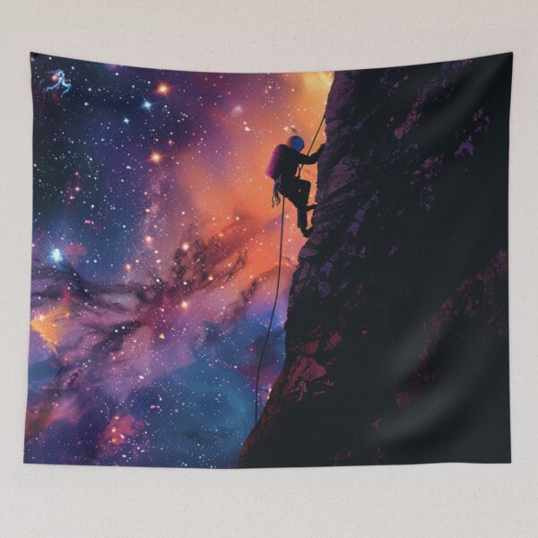 Item preview, Climber tackling challenging route cosmic sky Active Outdoors Inspired Art designed and sold by CDC40.