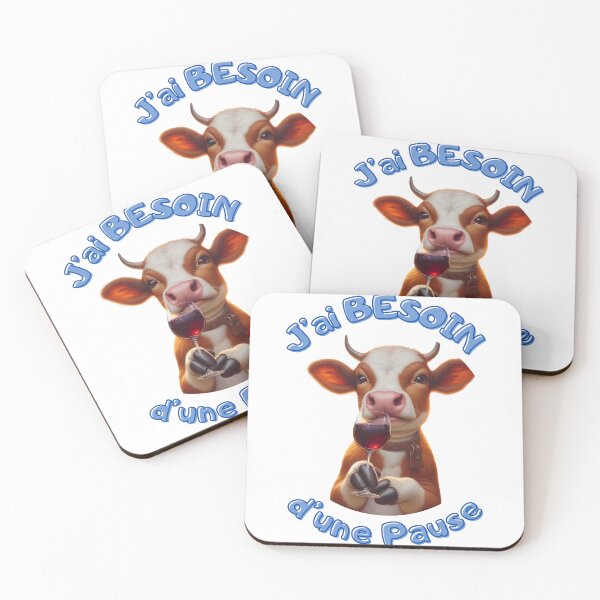 Item preview, I need a break _ Cow that sees a glass of wine designed and sold by Krea-kassandra.