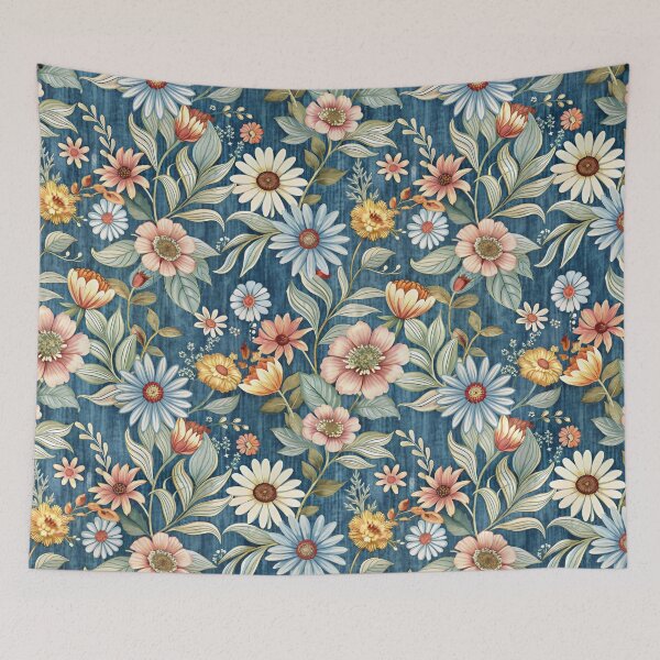 Item preview, Floral Elegance  against a blue designed and sold by jkrphoto.