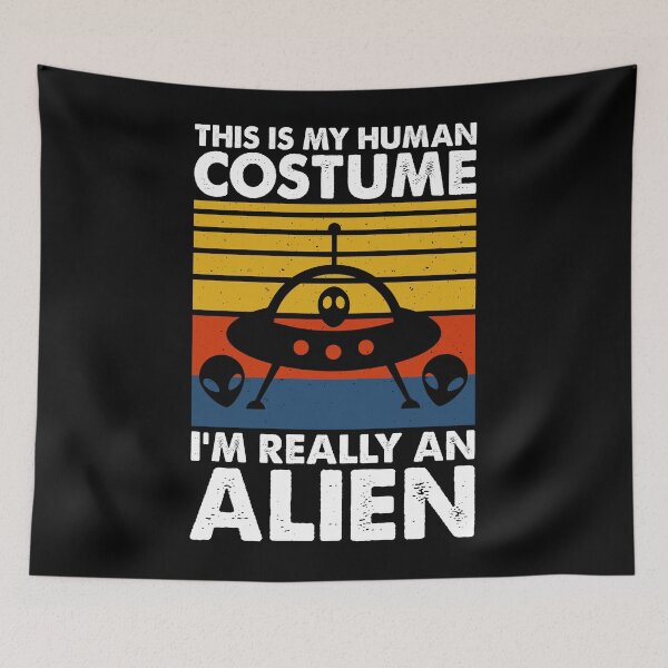 Item preview, Vintage This Is My Human Costume Im Really An Alien, Funny Aliens Design gift designed and sold by ArtByKatti.