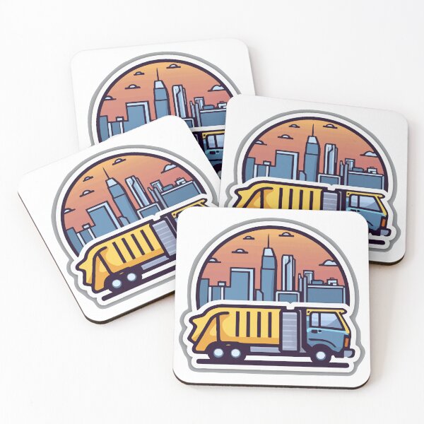 Item preview, Dawn Cityscape with Garbage Truck designed and sold by NiftyWrx.