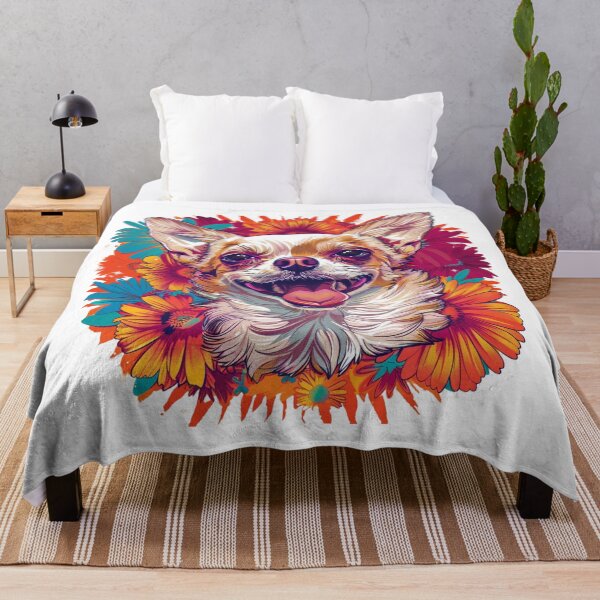 Item preview, Chihuahua With Flowers designed and sold by NicolasGlowArt.