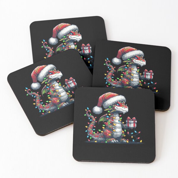 Item preview, Dragon Wearing Santa Hat, Holding A Present Box Xmas designed and sold by Artistoos.