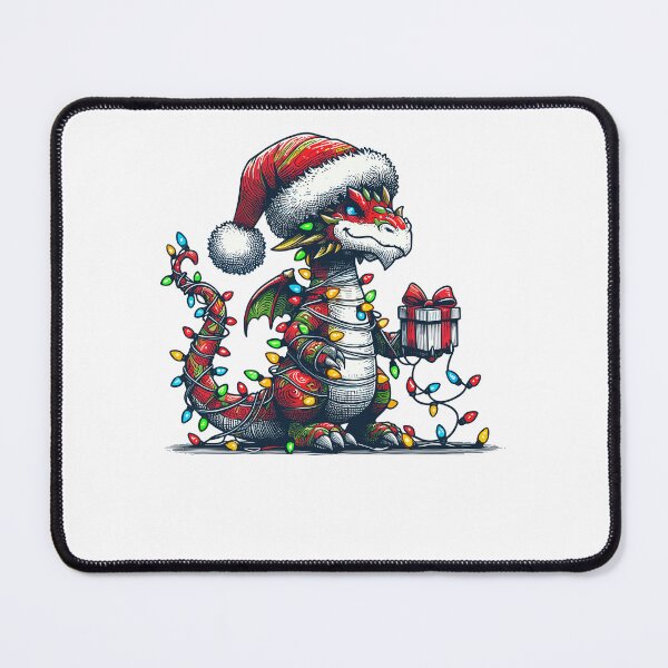 Item preview, Dragon Wearing Santa Hat, Holding A Present Box Xmas designed and sold by Artistoos.