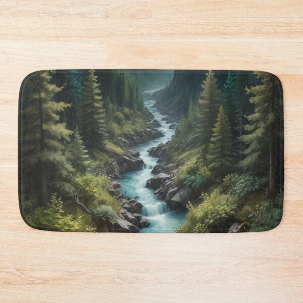 Item preview, Forest, River mountain Digital Art designed and sold by imanshu.