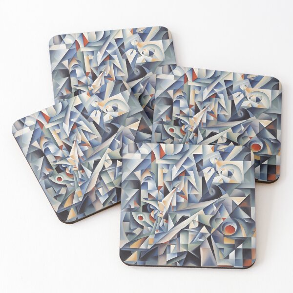 Item preview, Euclidean Abstract Cubism In Blue Tones 3 designed and sold by taiche.