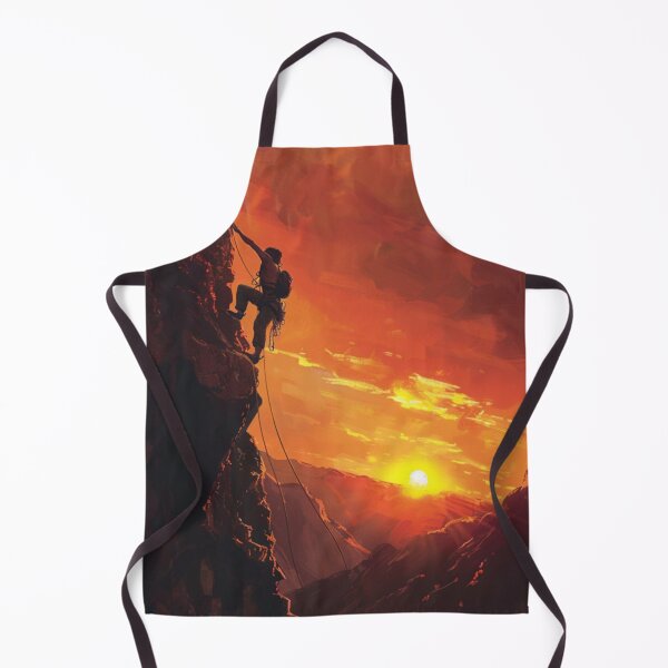 Item preview, Climber ascending rocky cliff dramatic sunset Active Outdoors Inspired Art designed and sold by CDC40.