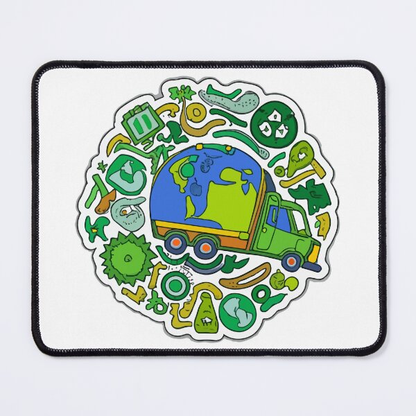 Item preview, Eco-Friendly Garbage Truck with Recycling Symbols designed and sold by NiftyWrx.