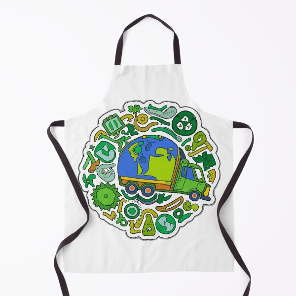 Item preview, Eco-Friendly Garbage Truck with Recycling Symbols designed and sold by NiftyWrx.