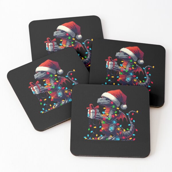 Item preview, Dragon Wearing Santa Hat, Holding A Present Box Xmas designed and sold by Artistoos.