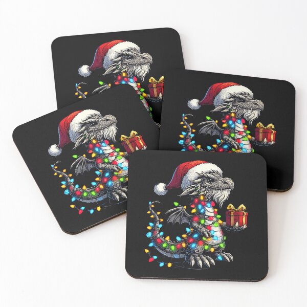 Item preview, Dragon Wearing Santa Hat, Holding A Present Box Xmas designed and sold by Artistoos.