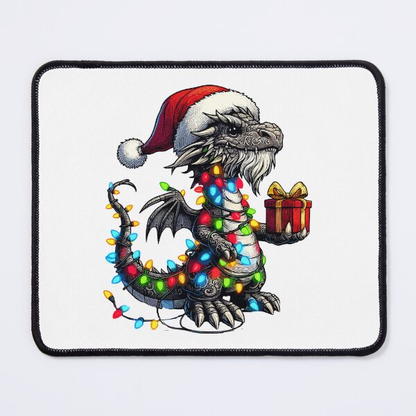 Item preview, Dragon Wearing Santa Hat, Holding A Present Box Xmas designed and sold by Artistoos.