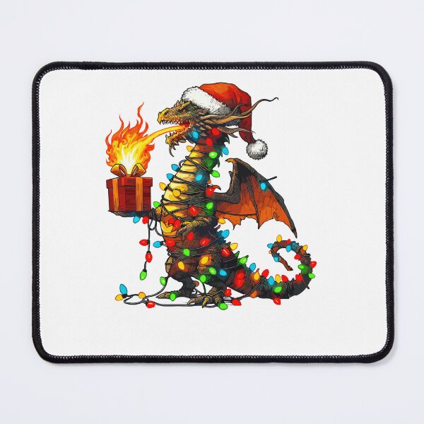 Item preview, Dragon Wearing Santa Hat, Holding A Present Box Xmas designed and sold by Artistoos.