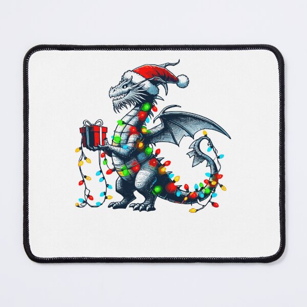 Item preview, Dragon Wearing Santa Hat, Holding A Present Box Xmas designed and sold by Artistoos.