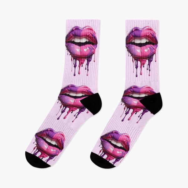 Item preview, Pink-purple dripping lips designed and sold by Margival.